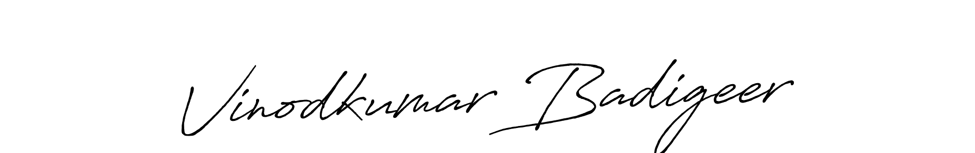 Make a beautiful signature design for name Vinodkumar Badigeer. With this signature (Antro_Vectra_Bolder) style, you can create a handwritten signature for free. Vinodkumar Badigeer signature style 7 images and pictures png