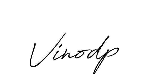 Use a signature maker to create a handwritten signature online. With this signature software, you can design (Antro_Vectra_Bolder) your own signature for name Vinodp. Vinodp signature style 7 images and pictures png