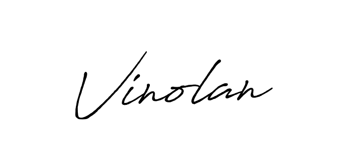Make a beautiful signature design for name Vinolan. With this signature (Antro_Vectra_Bolder) style, you can create a handwritten signature for free. Vinolan signature style 7 images and pictures png