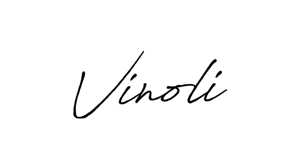 How to make Vinoli signature? Antro_Vectra_Bolder is a professional autograph style. Create handwritten signature for Vinoli name. Vinoli signature style 7 images and pictures png
