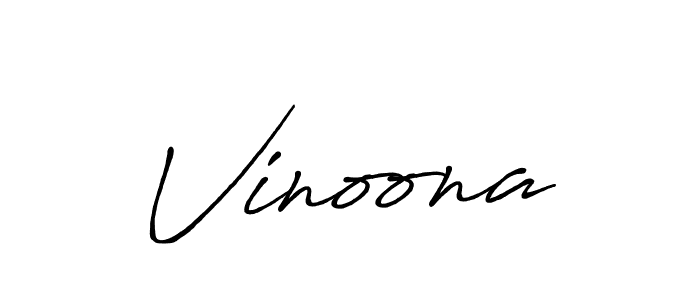 Use a signature maker to create a handwritten signature online. With this signature software, you can design (Antro_Vectra_Bolder) your own signature for name Vinoona. Vinoona signature style 7 images and pictures png