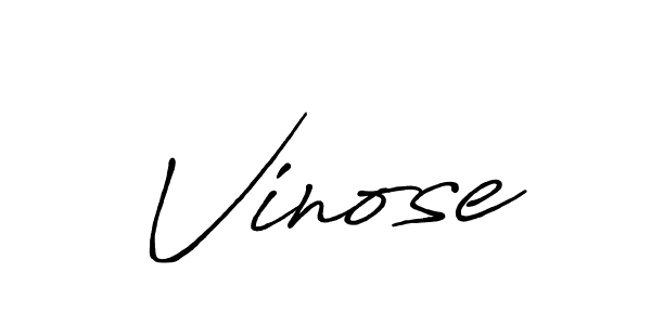 Use a signature maker to create a handwritten signature online. With this signature software, you can design (Antro_Vectra_Bolder) your own signature for name Vinose. Vinose signature style 7 images and pictures png