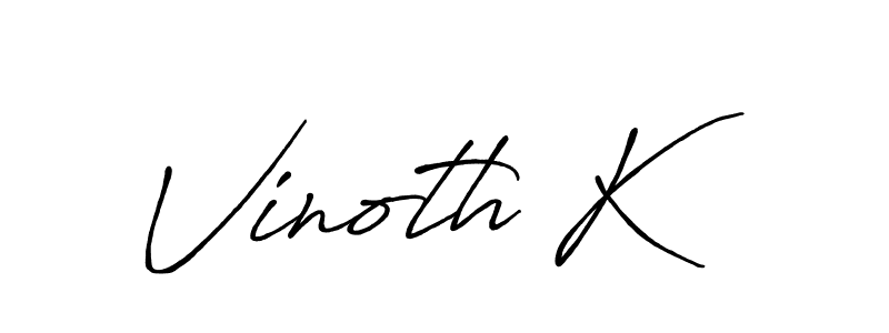 How to make Vinoth K signature? Antro_Vectra_Bolder is a professional autograph style. Create handwritten signature for Vinoth K name. Vinoth K signature style 7 images and pictures png