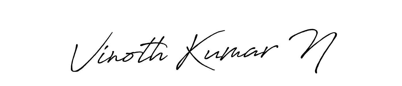Create a beautiful signature design for name Vinoth Kumar N. With this signature (Antro_Vectra_Bolder) fonts, you can make a handwritten signature for free. Vinoth Kumar N signature style 7 images and pictures png