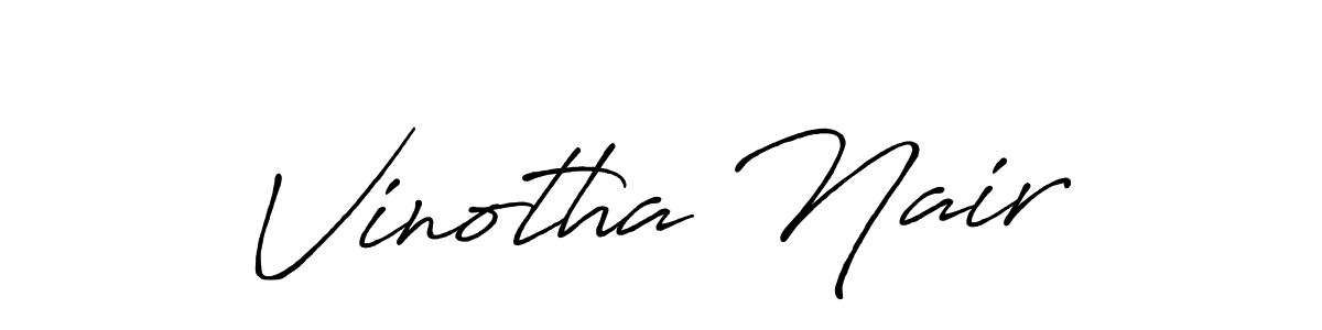 Create a beautiful signature design for name Vinotha Nair. With this signature (Antro_Vectra_Bolder) fonts, you can make a handwritten signature for free. Vinotha Nair signature style 7 images and pictures png