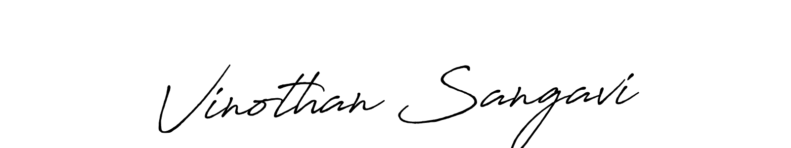 Antro_Vectra_Bolder is a professional signature style that is perfect for those who want to add a touch of class to their signature. It is also a great choice for those who want to make their signature more unique. Get Vinothan Sangavi name to fancy signature for free. Vinothan Sangavi signature style 7 images and pictures png
