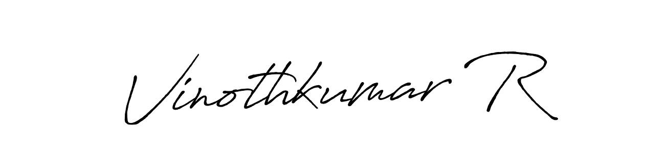 Make a beautiful signature design for name Vinothkumar R. With this signature (Antro_Vectra_Bolder) style, you can create a handwritten signature for free. Vinothkumar R signature style 7 images and pictures png