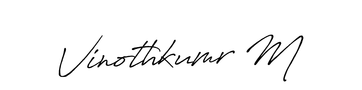 The best way (Antro_Vectra_Bolder) to make a short signature is to pick only two or three words in your name. The name Vinothkumr M include a total of six letters. For converting this name. Vinothkumr M signature style 7 images and pictures png