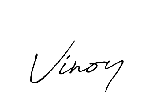 Vinoy stylish signature style. Best Handwritten Sign (Antro_Vectra_Bolder) for my name. Handwritten Signature Collection Ideas for my name Vinoy. Vinoy signature style 7 images and pictures png