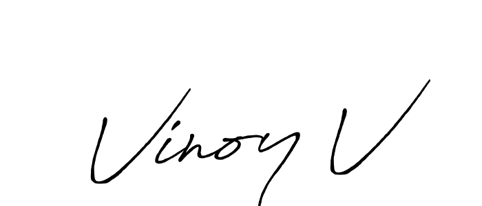 It looks lik you need a new signature style for name Vinoy V. Design unique handwritten (Antro_Vectra_Bolder) signature with our free signature maker in just a few clicks. Vinoy V signature style 7 images and pictures png