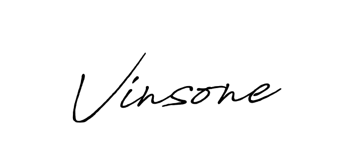 Create a beautiful signature design for name Vinsone. With this signature (Antro_Vectra_Bolder) fonts, you can make a handwritten signature for free. Vinsone signature style 7 images and pictures png