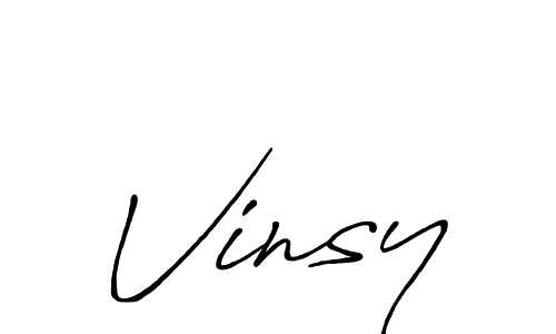 It looks lik you need a new signature style for name Vinsy. Design unique handwritten (Antro_Vectra_Bolder) signature with our free signature maker in just a few clicks. Vinsy signature style 7 images and pictures png