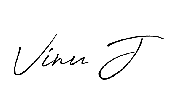 Design your own signature with our free online signature maker. With this signature software, you can create a handwritten (Antro_Vectra_Bolder) signature for name Vinu J. Vinu J signature style 7 images and pictures png