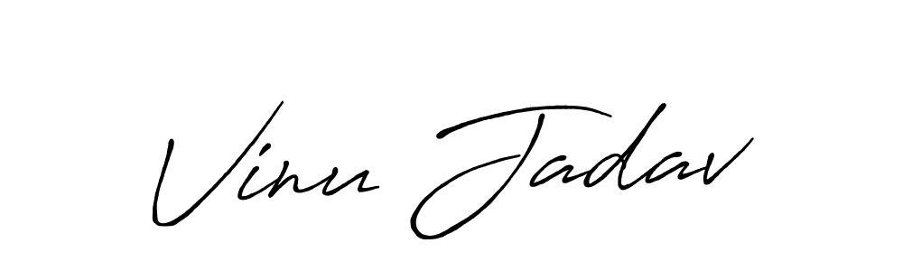 How to make Vinu Jadav signature? Antro_Vectra_Bolder is a professional autograph style. Create handwritten signature for Vinu Jadav name. Vinu Jadav signature style 7 images and pictures png