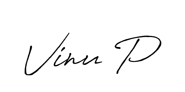 How to make Vinu P signature? Antro_Vectra_Bolder is a professional autograph style. Create handwritten signature for Vinu P name. Vinu P signature style 7 images and pictures png