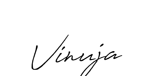 Use a signature maker to create a handwritten signature online. With this signature software, you can design (Antro_Vectra_Bolder) your own signature for name Vinuja. Vinuja signature style 7 images and pictures png