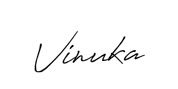 How to make Vinuka signature? Antro_Vectra_Bolder is a professional autograph style. Create handwritten signature for Vinuka name. Vinuka signature style 7 images and pictures png