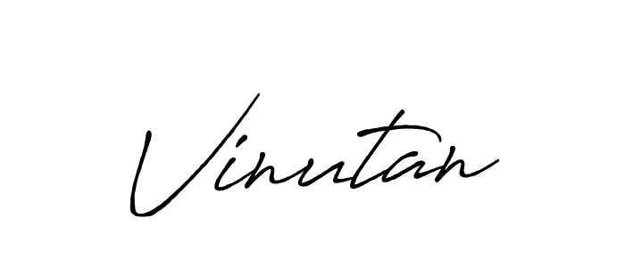 Make a beautiful signature design for name Vinutan. With this signature (Antro_Vectra_Bolder) style, you can create a handwritten signature for free. Vinutan signature style 7 images and pictures png