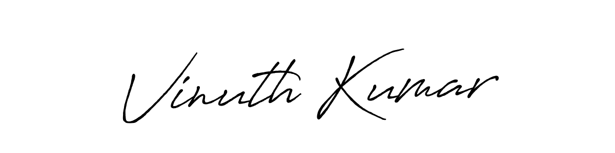It looks lik you need a new signature style for name Vinuth Kumar. Design unique handwritten (Antro_Vectra_Bolder) signature with our free signature maker in just a few clicks. Vinuth Kumar signature style 7 images and pictures png
