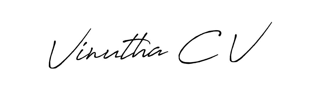 Antro_Vectra_Bolder is a professional signature style that is perfect for those who want to add a touch of class to their signature. It is also a great choice for those who want to make their signature more unique. Get Vinutha C V name to fancy signature for free. Vinutha C V signature style 7 images and pictures png