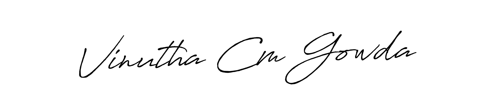 Also we have Vinutha Cm Gowda name is the best signature style. Create professional handwritten signature collection using Antro_Vectra_Bolder autograph style. Vinutha Cm Gowda signature style 7 images and pictures png