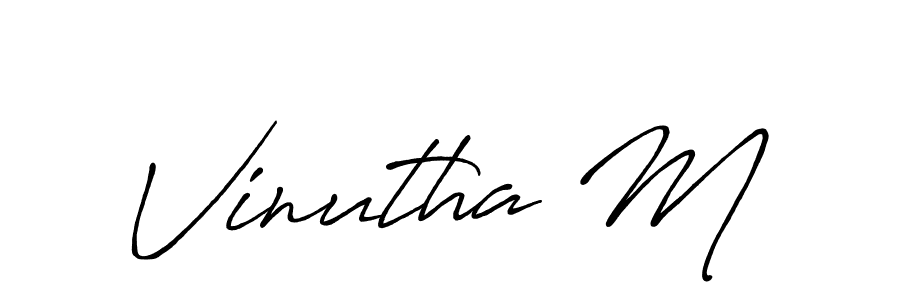 Make a beautiful signature design for name Vinutha M. With this signature (Antro_Vectra_Bolder) style, you can create a handwritten signature for free. Vinutha M signature style 7 images and pictures png