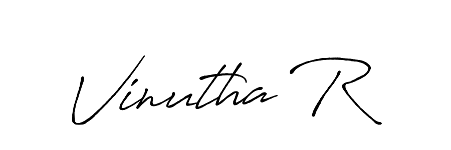 Use a signature maker to create a handwritten signature online. With this signature software, you can design (Antro_Vectra_Bolder) your own signature for name Vinutha R. Vinutha R signature style 7 images and pictures png