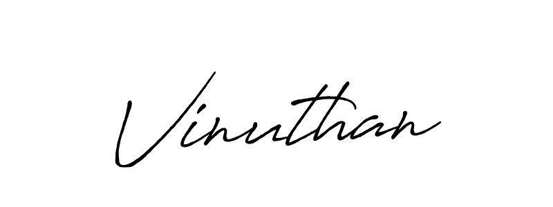 Vinuthan stylish signature style. Best Handwritten Sign (Antro_Vectra_Bolder) for my name. Handwritten Signature Collection Ideas for my name Vinuthan. Vinuthan signature style 7 images and pictures png