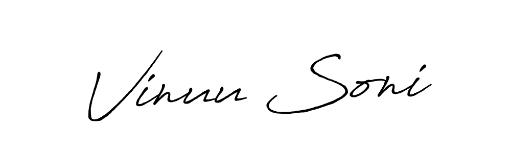 Design your own signature with our free online signature maker. With this signature software, you can create a handwritten (Antro_Vectra_Bolder) signature for name Vinuu Soni. Vinuu Soni signature style 7 images and pictures png