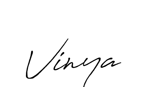 Vinya stylish signature style. Best Handwritten Sign (Antro_Vectra_Bolder) for my name. Handwritten Signature Collection Ideas for my name Vinya. Vinya signature style 7 images and pictures png