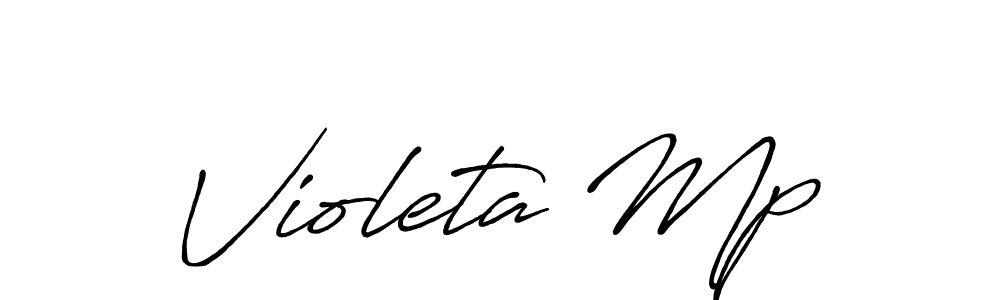 How to make Violeta Mp name signature. Use Antro_Vectra_Bolder style for creating short signs online. This is the latest handwritten sign. Violeta Mp signature style 7 images and pictures png