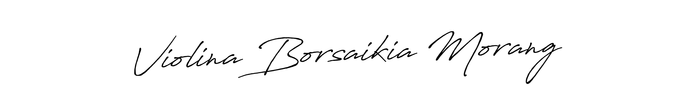Create a beautiful signature design for name Violina Borsaikia Morang. With this signature (Antro_Vectra_Bolder) fonts, you can make a handwritten signature for free. Violina Borsaikia Morang signature style 7 images and pictures png