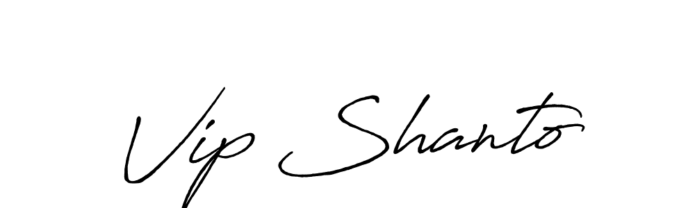 Make a beautiful signature design for name Vip Shanto. With this signature (Antro_Vectra_Bolder) style, you can create a handwritten signature for free. Vip Shanto signature style 7 images and pictures png