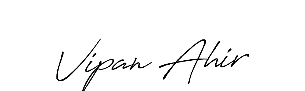 Create a beautiful signature design for name Vipan Ahir. With this signature (Antro_Vectra_Bolder) fonts, you can make a handwritten signature for free. Vipan Ahir signature style 7 images and pictures png