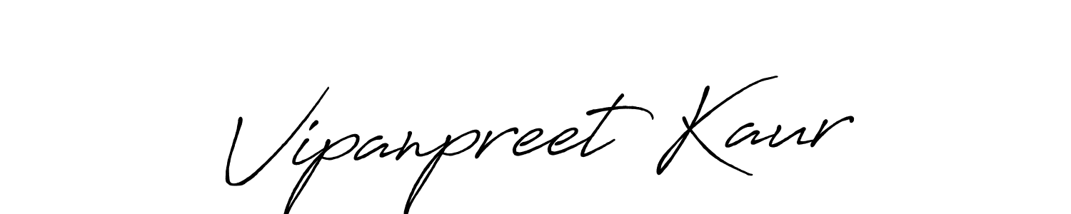 How to make Vipanpreet Kaur name signature. Use Antro_Vectra_Bolder style for creating short signs online. This is the latest handwritten sign. Vipanpreet Kaur signature style 7 images and pictures png