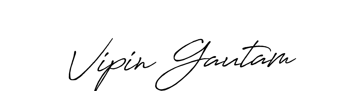 Make a beautiful signature design for name Vipin Gautam. With this signature (Antro_Vectra_Bolder) style, you can create a handwritten signature for free. Vipin Gautam signature style 7 images and pictures png