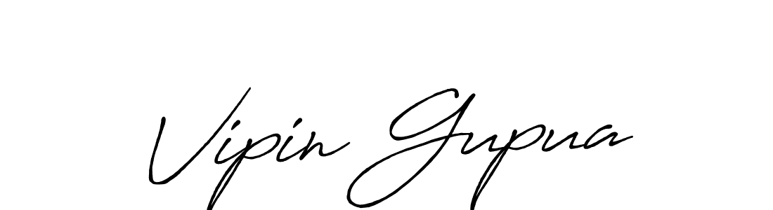 How to make Vipin Gupua name signature. Use Antro_Vectra_Bolder style for creating short signs online. This is the latest handwritten sign. Vipin Gupua signature style 7 images and pictures png
