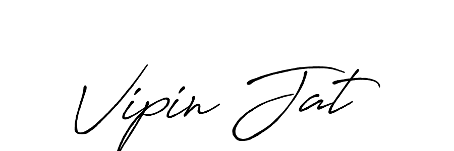 How to make Vipin Jat name signature. Use Antro_Vectra_Bolder style for creating short signs online. This is the latest handwritten sign. Vipin Jat signature style 7 images and pictures png
