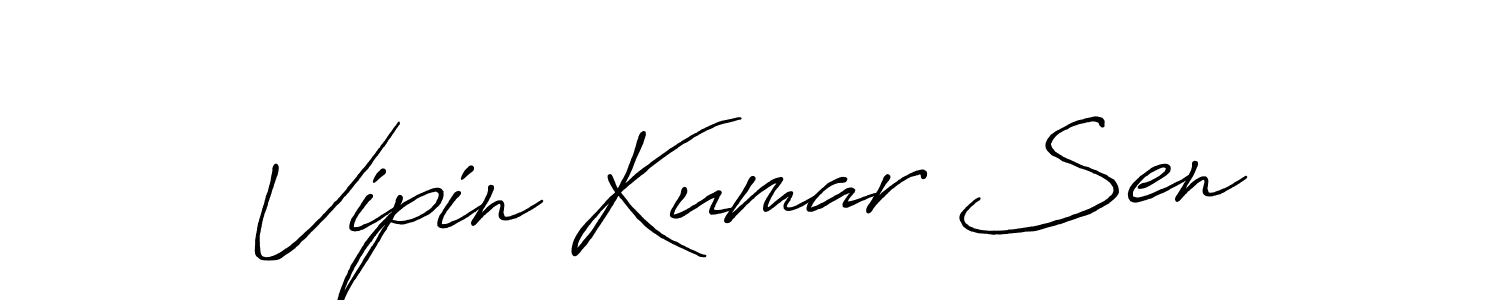 Make a beautiful signature design for name Vipin Kumar Sen. With this signature (Antro_Vectra_Bolder) style, you can create a handwritten signature for free. Vipin Kumar Sen signature style 7 images and pictures png