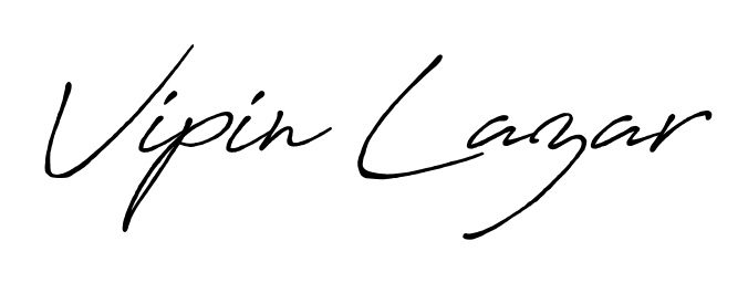 The Antro_Vectra_Bolder typeface gives name Vipin Lazar a refined look. Suitable for certificates, diplomas, and official verification. Vipin Lazar signature style 7 images and pictures png