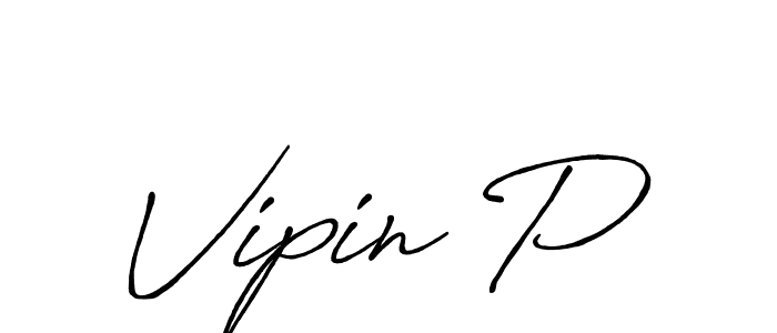 Also we have Vipin P name is the best signature style. Create professional handwritten signature collection using Antro_Vectra_Bolder autograph style. Vipin P signature style 7 images and pictures png