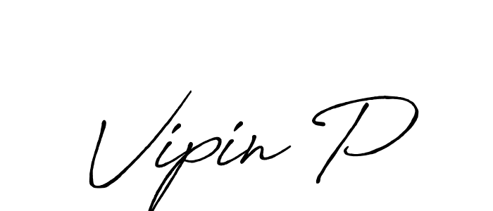 How to make Vipin P name signature. Use Antro_Vectra_Bolder style for creating short signs online. This is the latest handwritten sign. Vipin P signature style 7 images and pictures png