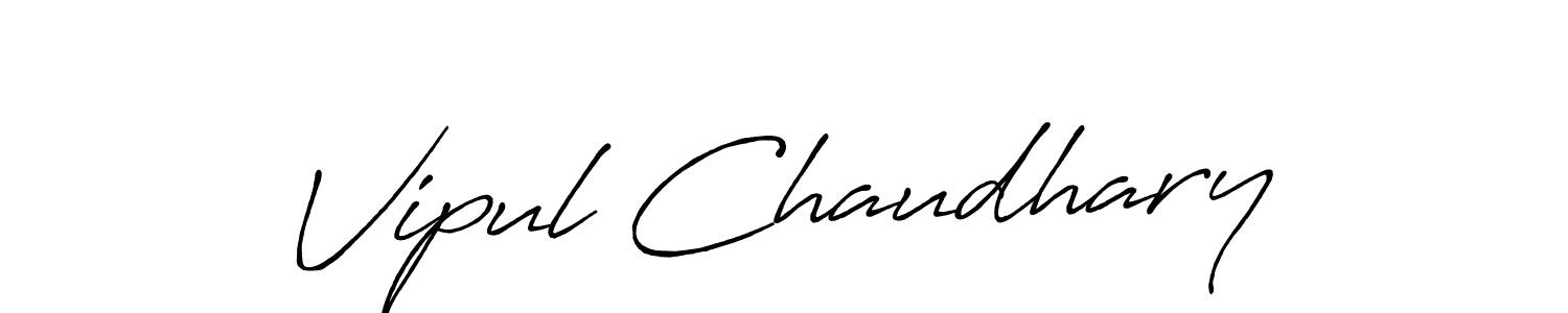 Make a beautiful signature design for name Vipul Chaudhary. With this signature (Antro_Vectra_Bolder) style, you can create a handwritten signature for free. Vipul Chaudhary signature style 7 images and pictures png