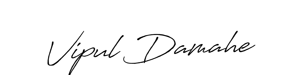 How to make Vipul Damahe signature? Antro_Vectra_Bolder is a professional autograph style. Create handwritten signature for Vipul Damahe name. Vipul Damahe signature style 7 images and pictures png