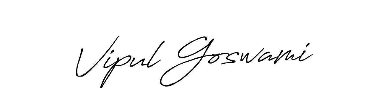 Make a beautiful signature design for name Vipul Goswami. With this signature (Antro_Vectra_Bolder) style, you can create a handwritten signature for free. Vipul Goswami signature style 7 images and pictures png