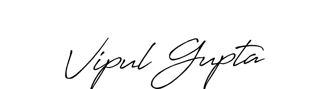 Make a beautiful signature design for name Vipul Gupta. With this signature (Antro_Vectra_Bolder) style, you can create a handwritten signature for free. Vipul Gupta signature style 7 images and pictures png