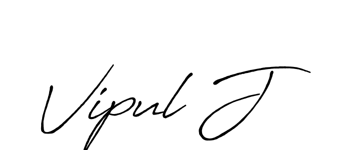 How to make Vipul J signature? Antro_Vectra_Bolder is a professional autograph style. Create handwritten signature for Vipul J name. Vipul J signature style 7 images and pictures png