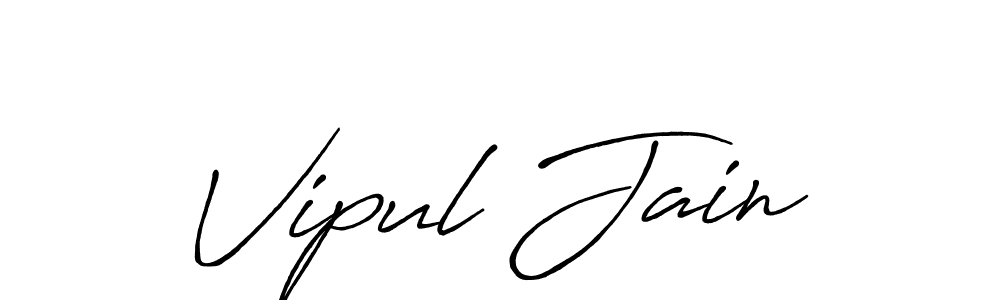 How to make Vipul Jain name signature. Use Antro_Vectra_Bolder style for creating short signs online. This is the latest handwritten sign. Vipul Jain signature style 7 images and pictures png