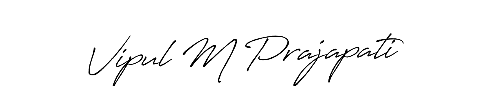 It looks lik you need a new signature style for name Vipul M Prajapati. Design unique handwritten (Antro_Vectra_Bolder) signature with our free signature maker in just a few clicks. Vipul M Prajapati signature style 7 images and pictures png