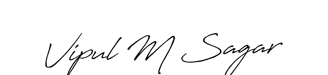 Use a signature maker to create a handwritten signature online. With this signature software, you can design (Antro_Vectra_Bolder) your own signature for name Vipul M Sagar. Vipul M Sagar signature style 7 images and pictures png